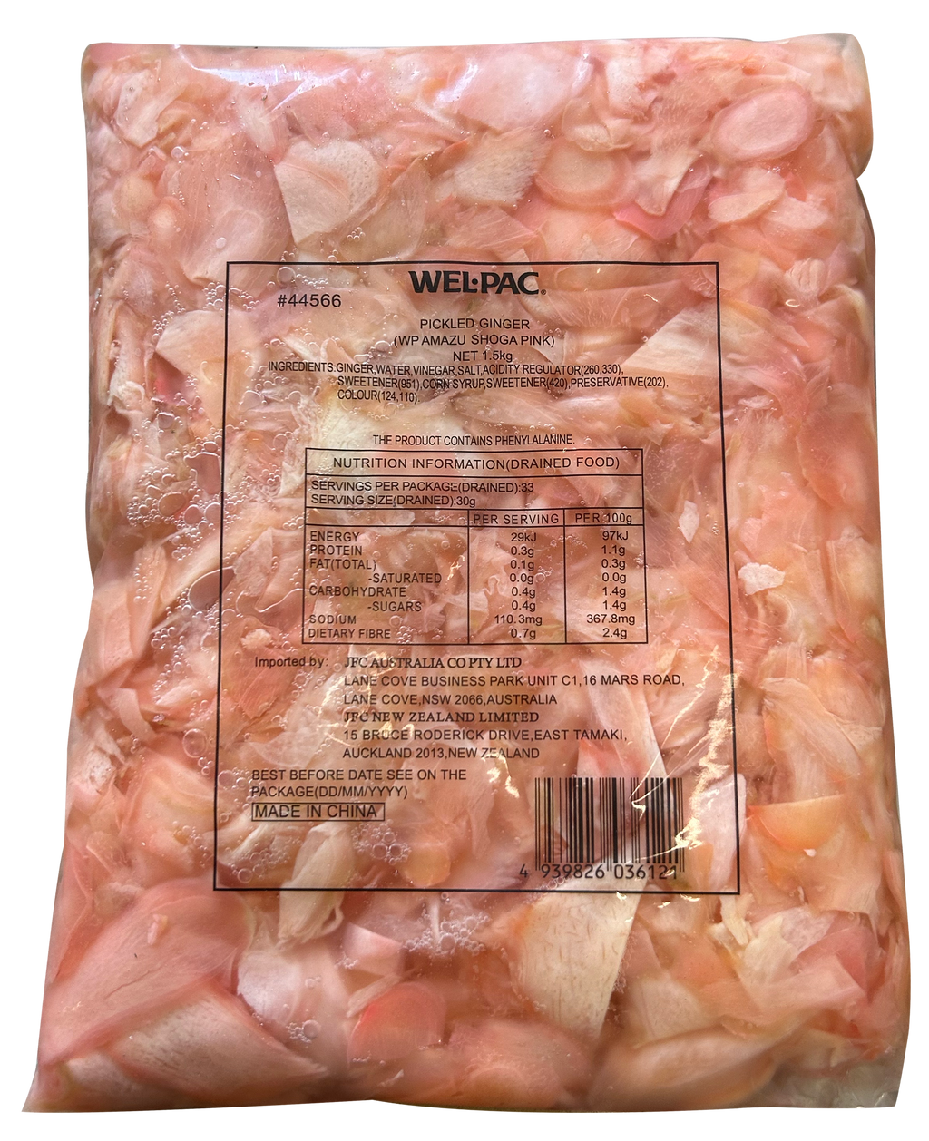 WEL-PAC Amazu Shoga Pink (Pickled Ginger) 1.5kg*10