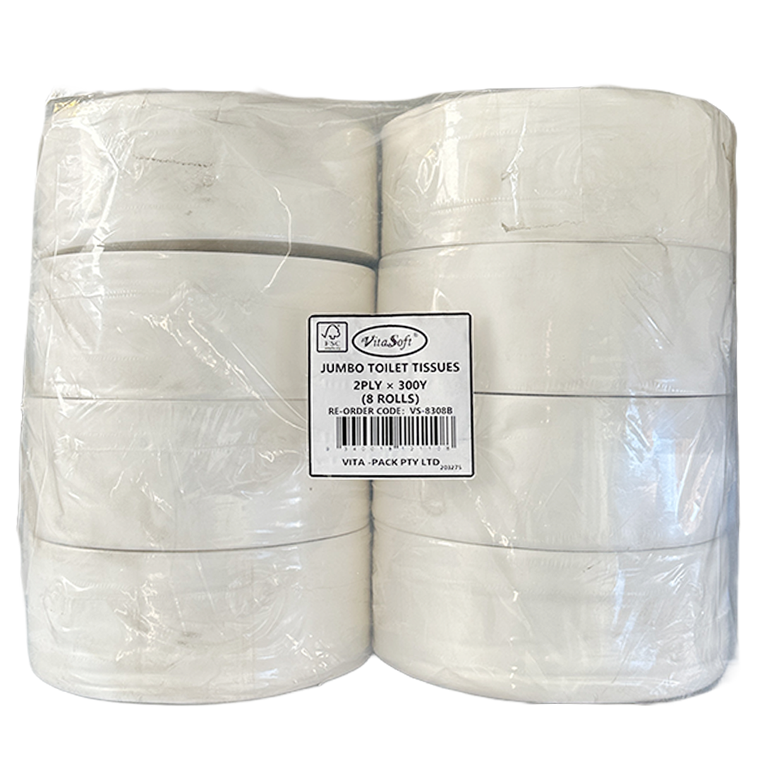 Jumbo Toilet Roll 300m*8