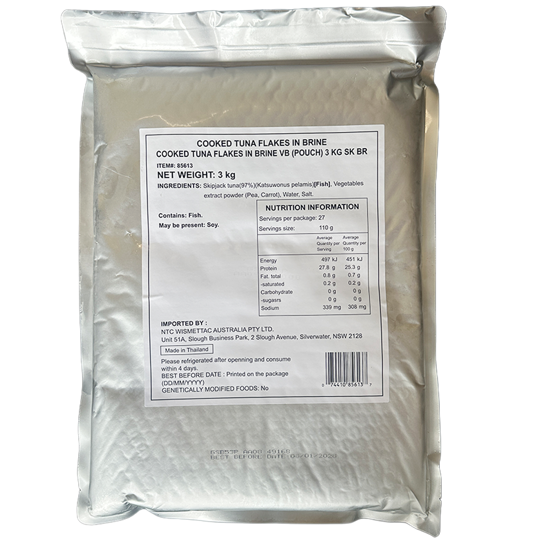 Cooked Tuna Flakes in Brine (Pouch) 3kg