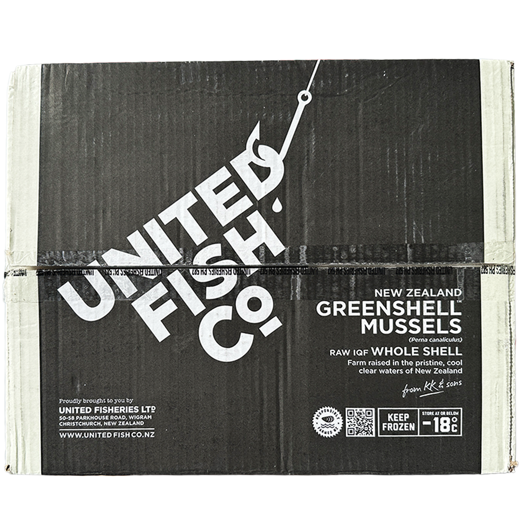 NZ UNITED Green Whole Shell Mussels 1kg*10