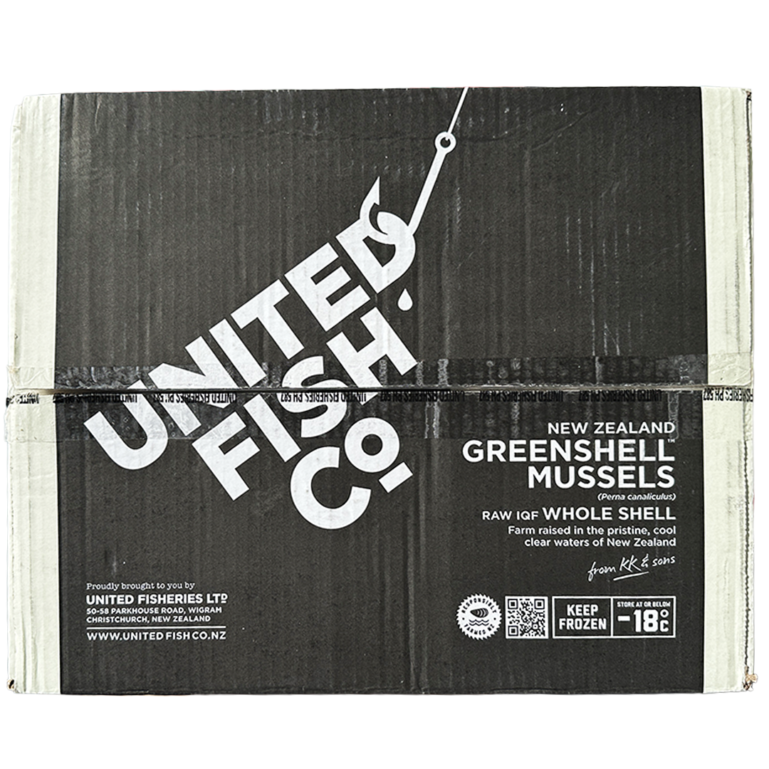 NZ UNITED Green Whole Shell Mussels 1kg*10
