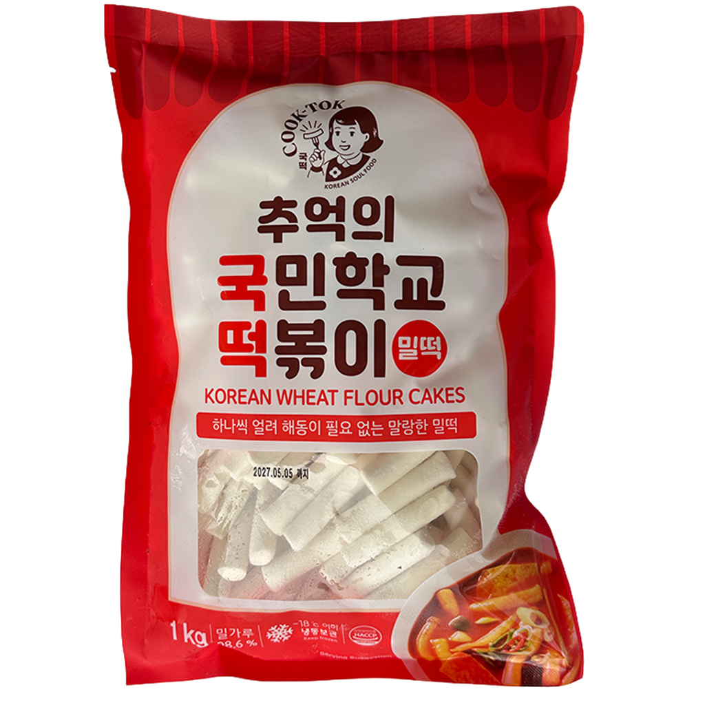 COOK-TOK Korean Tteokbokki Wheat Flour Cake 1kg*8