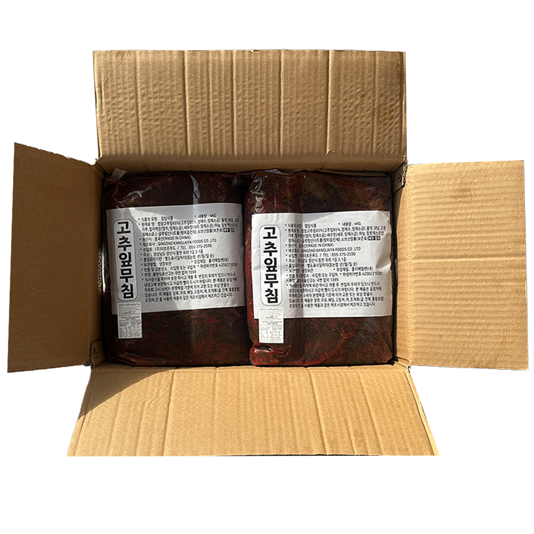 THE JOEUN FOOD Seasoned Chilli Pepper Leaves 4kg*4