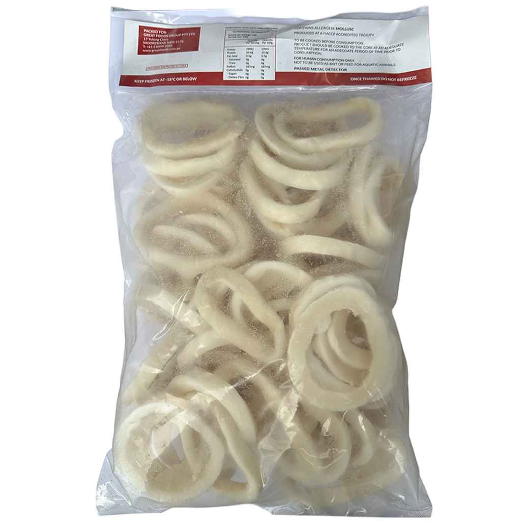 Frozen Raw Squid Rings Gigas(5-9cm) 1kg*5