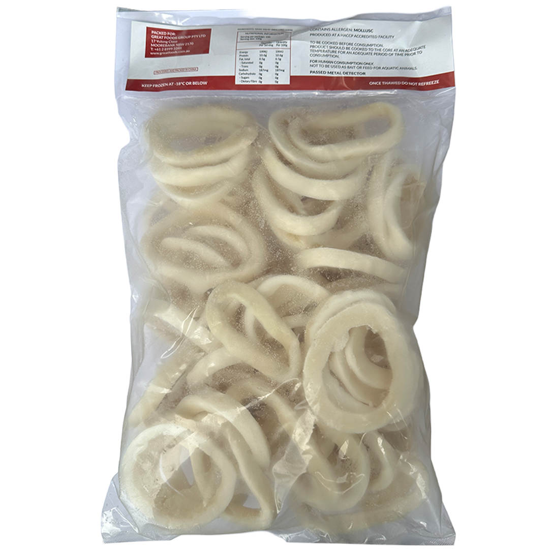 Frozen Raw Squid Rings Gigas(5-9cm) 1kg*5